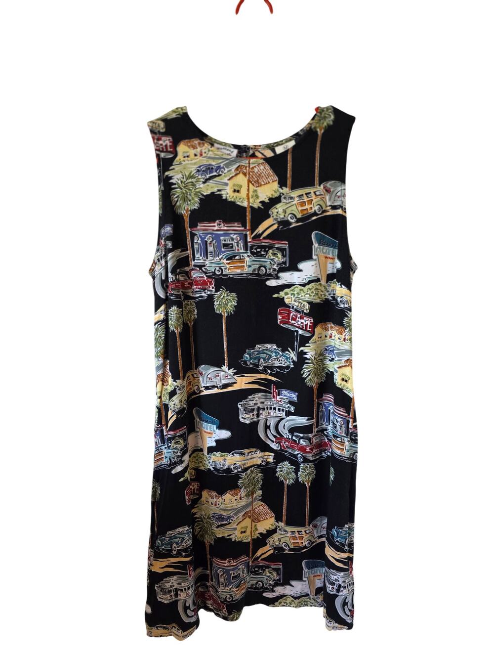 Vintage Weekend Clothes Line Vacation Print Shift Dress Size Medium